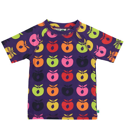 Sm?folk Bådebluse - UV50+ - Purple Heart m. Retro ?bler