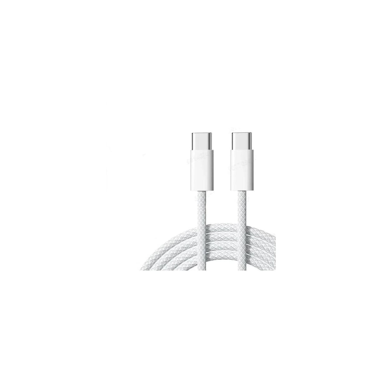 NÖRDIC 0,5m USB 2.0 USB-C til C-kabel for iPhone 15/15 Pro/15 Plus/15 Pro Max 3A 480Mbps 60W hvit