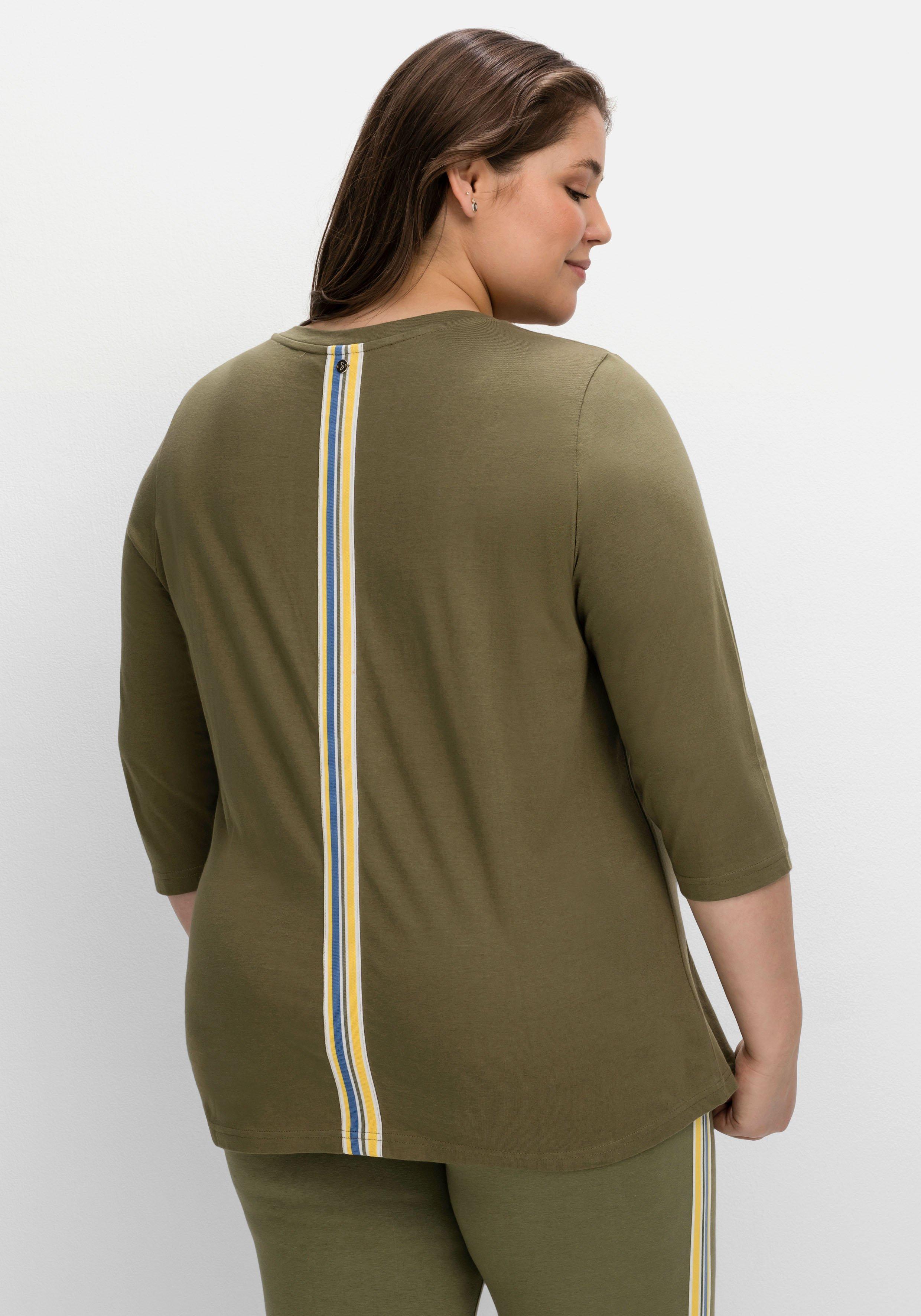 Shirt mit kurzer Knopfleiste und 3/4-Arm