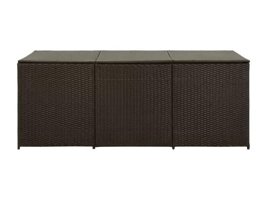 Boîte de rangement de jardin résine tressée 180x90x70 cm marron