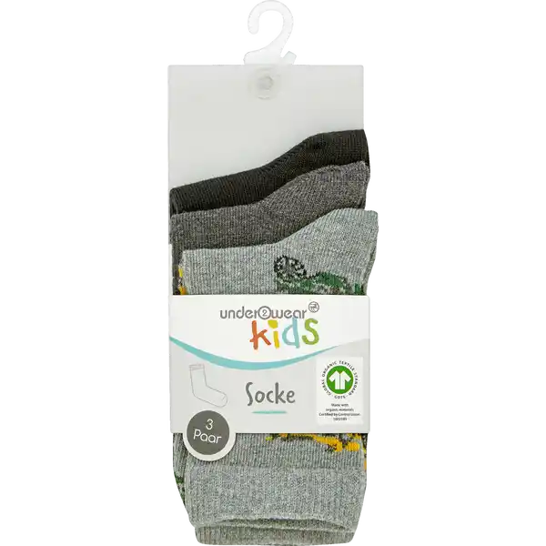 3er-P. Jungen Socken Motorrad 31 / 34 GOTS