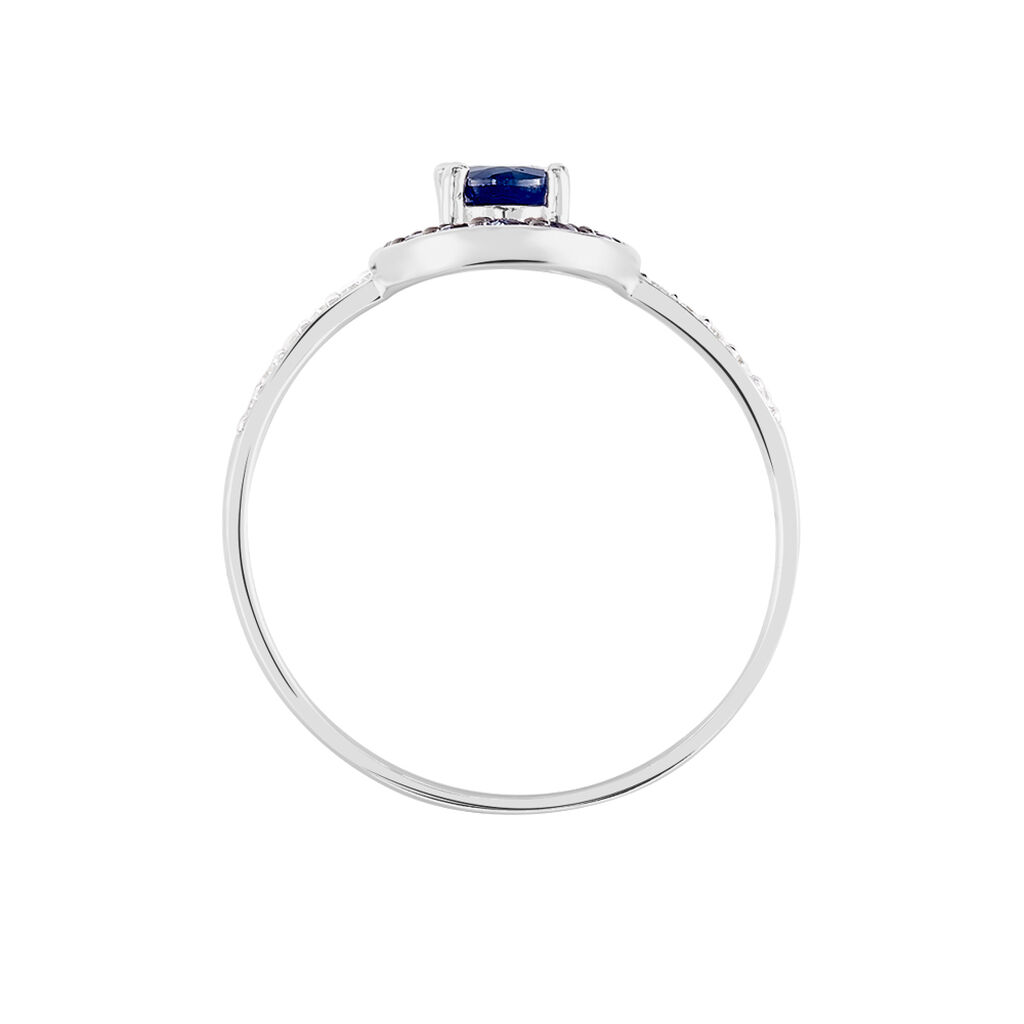 Bague Leona Or Blanc Saphir Diamant