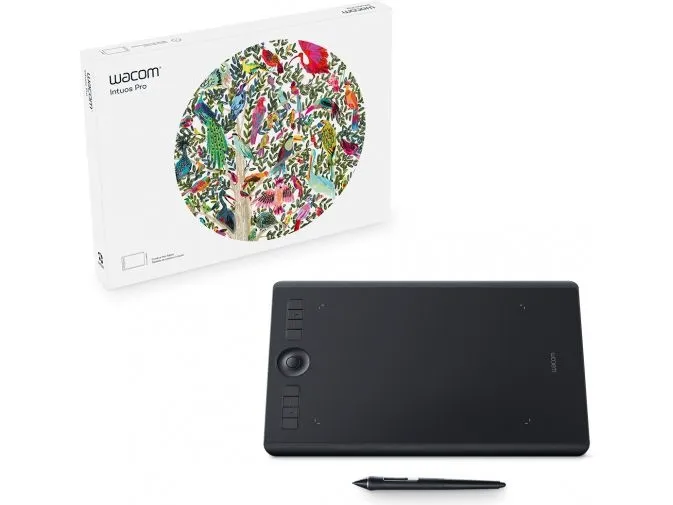 Wacom Intuos Pro Medium - Digitizer - 22.4 x 14.8 cm - multi-touch - elektromagnetisk - trådløs, kablet - USB, Bluetooth - sort