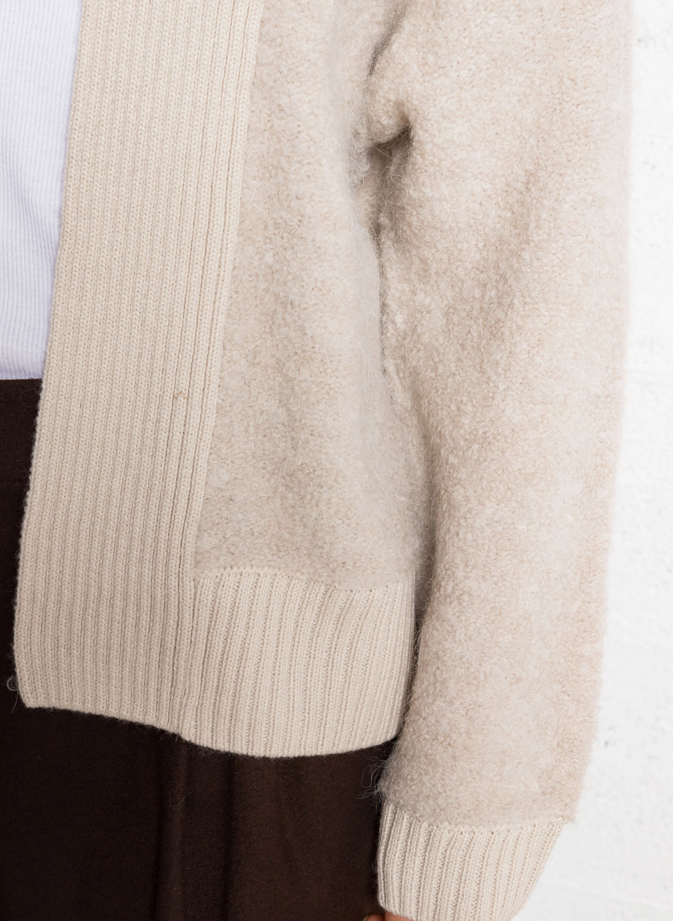CRISTOBAL - Gilet maille bouclette en laine mélangée | Gris