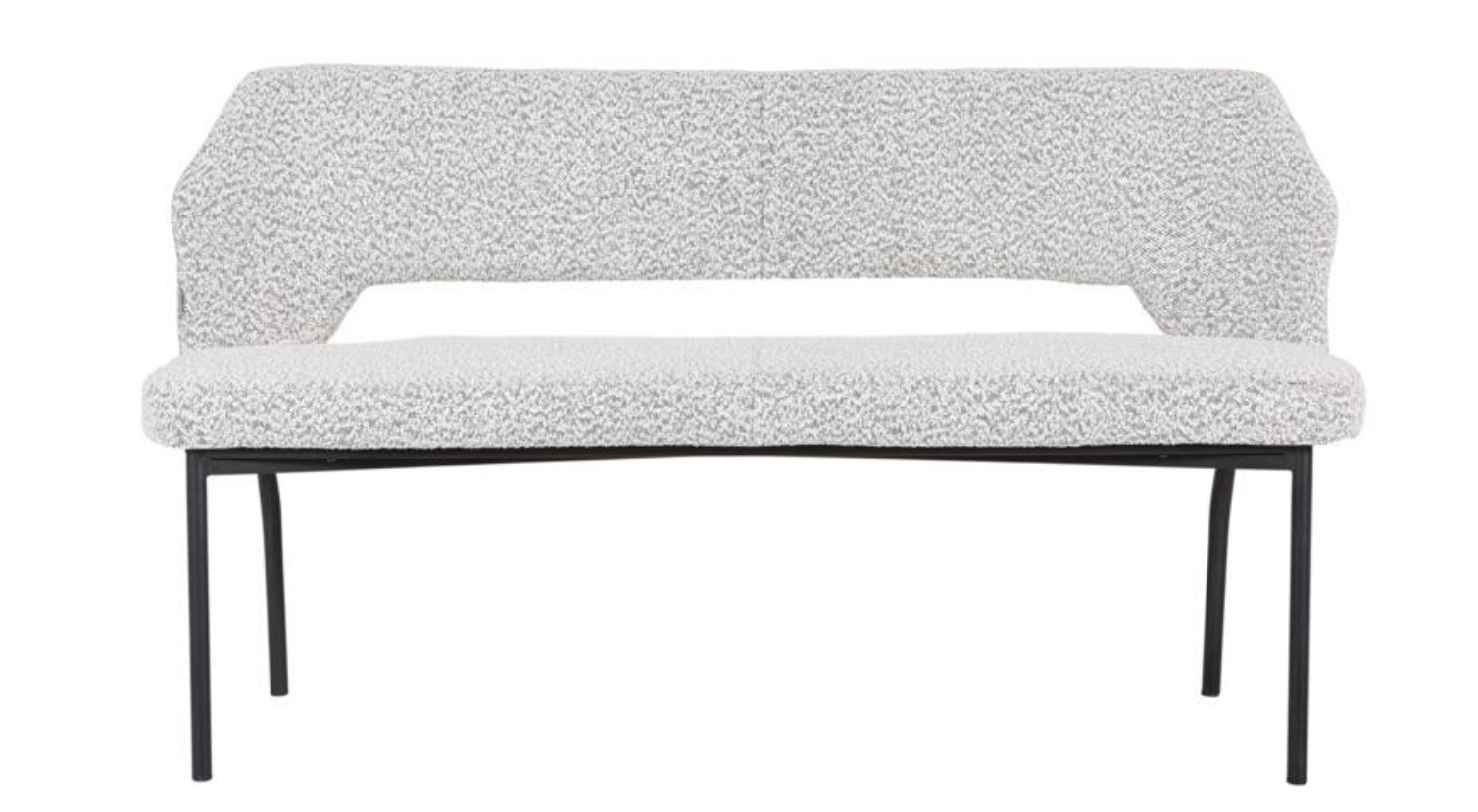 Eetbank Bo lichtgrijs bouclé 150cm