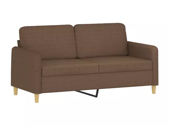 Ensemble de canapés 3 pcs avec coussins marron tissu