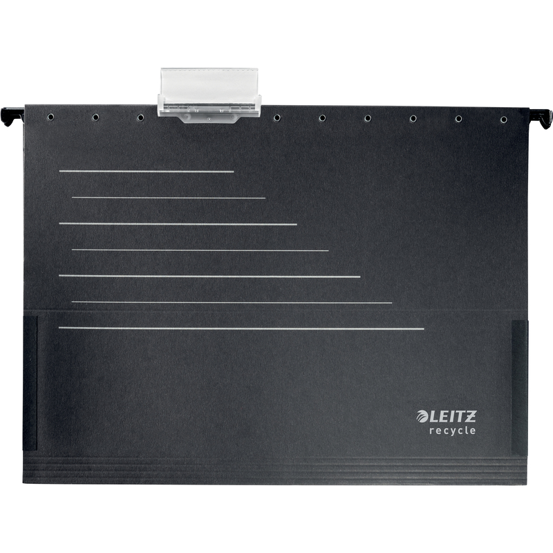 Leitz Hängemappe Alpha Recycle mit dehnbaren Seitenlaschen, 26 cm, schwarz, 1 Stück
