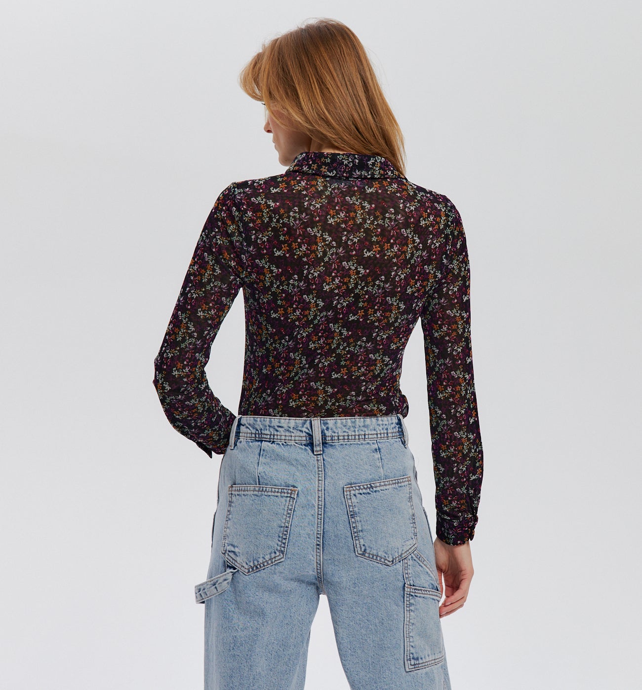 Chemisier en tulle Femme - Imprimé noir