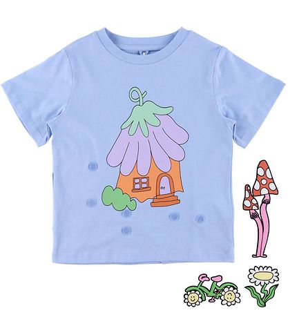 Stella McCartney Kids T-Shirt - Hellblau m. Aufnäher