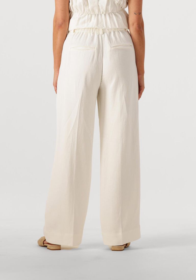 witte second female wijde broek lino troussers