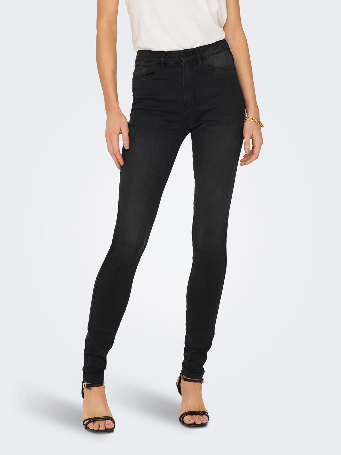 ONLROYAL Hohe Taille Skinny Fit Jeans Black Denim