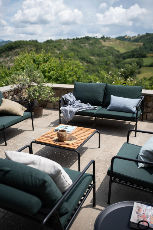 Houe Avon 2-zits loungebank frame wit stof Leaf  heritage