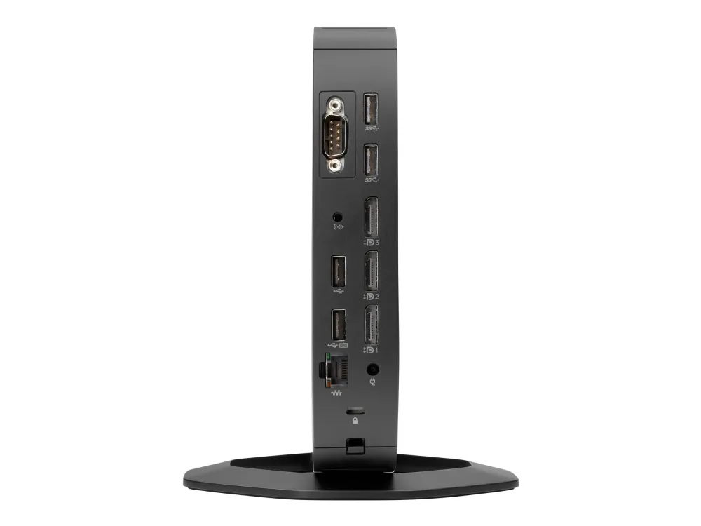 HP t640 - Tynd klient - SFF - 1 x Ryzen Embedded R1505G / op til 3.3 GHz - RAM 8 GB - flash 32 GB - Radeon Vega 3 - Gigabit Ethernet - Windows 10 IoT Enterprise for Thin Clients 64-bit - skærm: ingen - tastatur: tysk