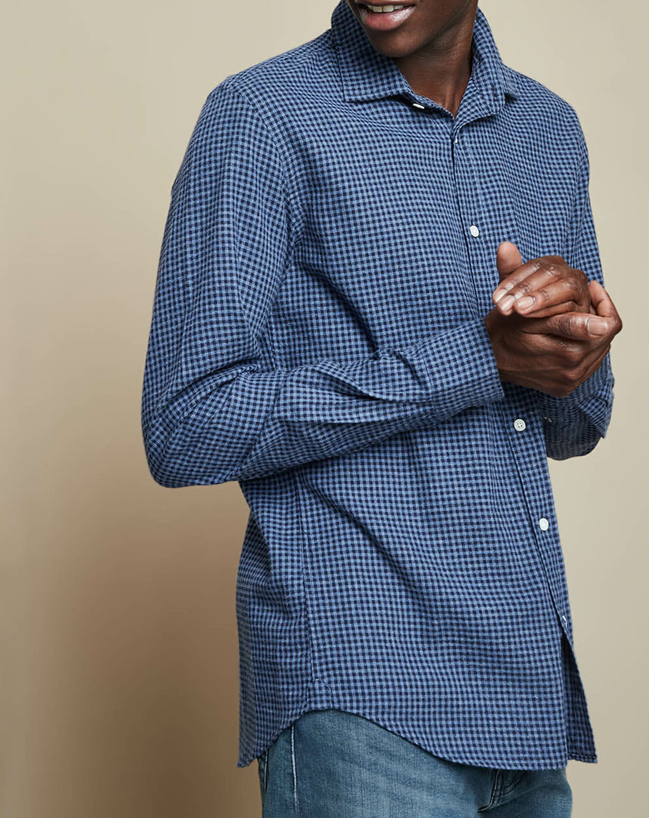 Hartford Chemise Slim Sammy à carreaux marine/bleu