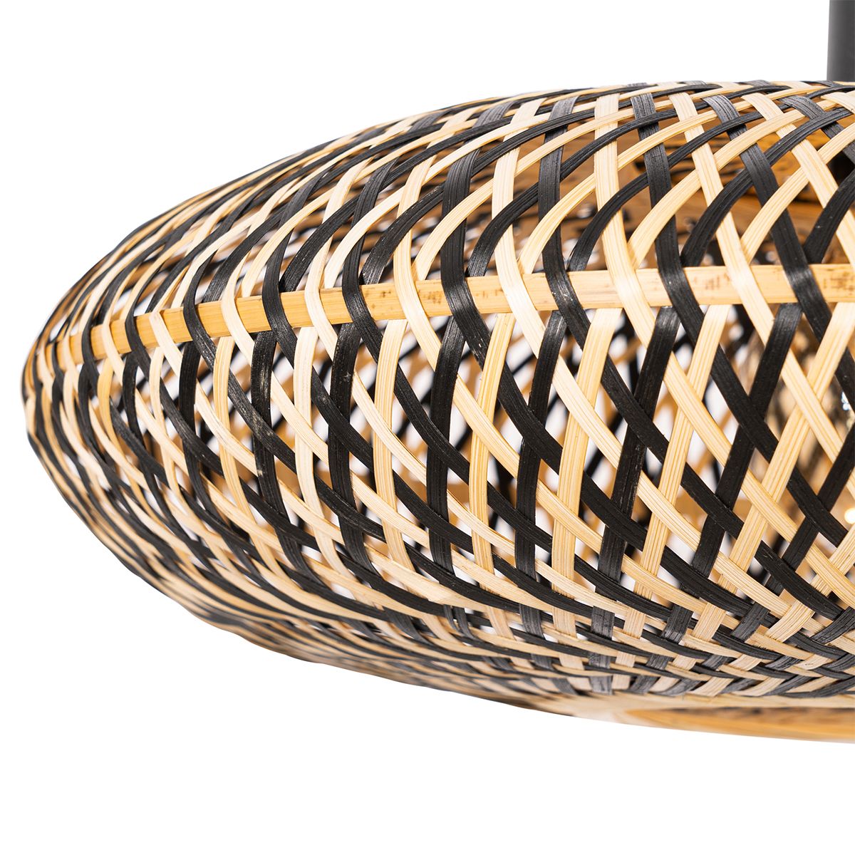 Oosterse hanglamp zwart bamboe 50 cm - Ostrava