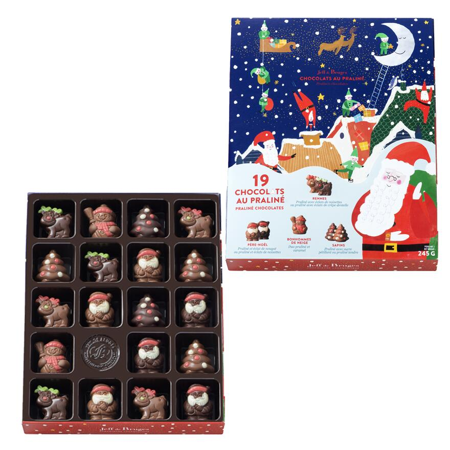 Boite 19 personnages de Noël praliné
