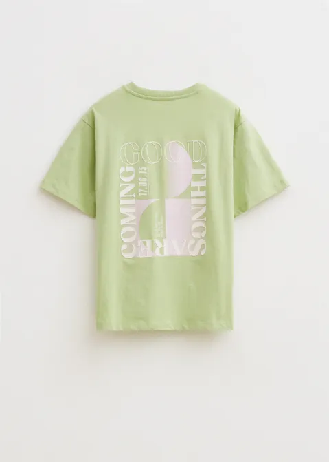 T-shirt met print good things groen (GRN.SA)