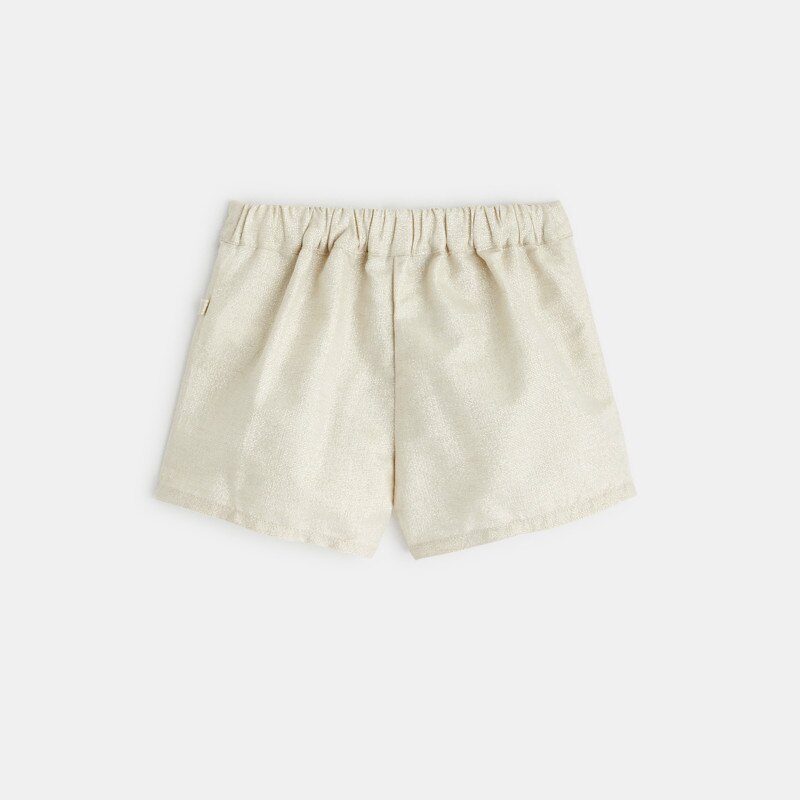 Short brillant à nœud beige bébé fille Beige