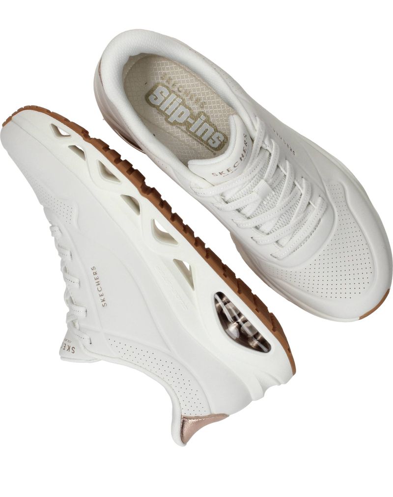 Skechers Uno Glide Step Glide On Air Sneakers Wit Dames