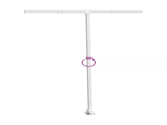 Jeu de poteaux d'auvent blanc 300x245 cm fer