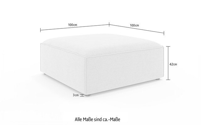 GOODproduct Polsterhocker »HAILY Sitzhocker XL passend zur Serie, Masse B/T/H: 100/100/42 cm« als Modul oder separat verwendbar, für individuelle Zusammenstellung