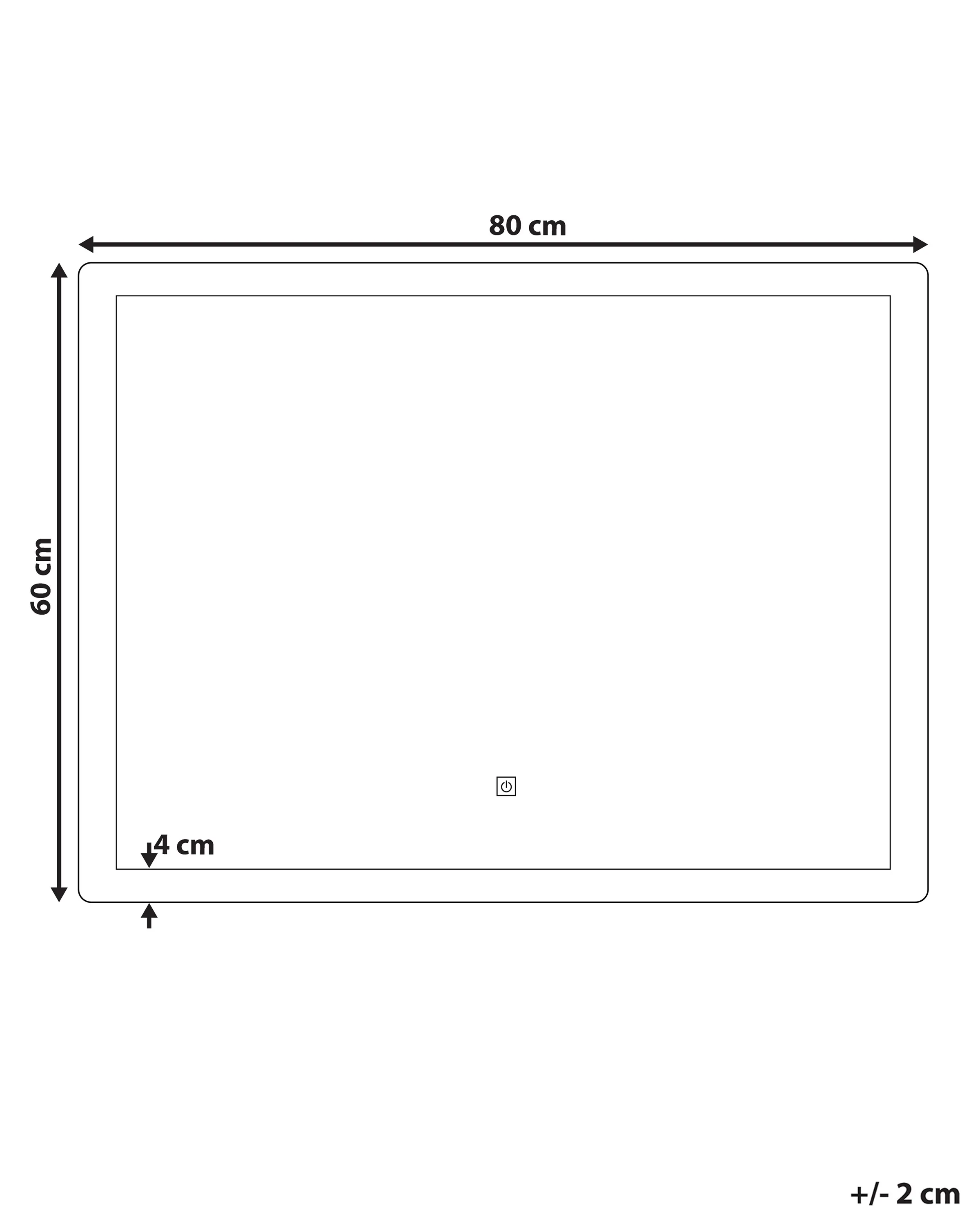 LED badkamerspiegel CORROY 80 cm 60 cm Zilver