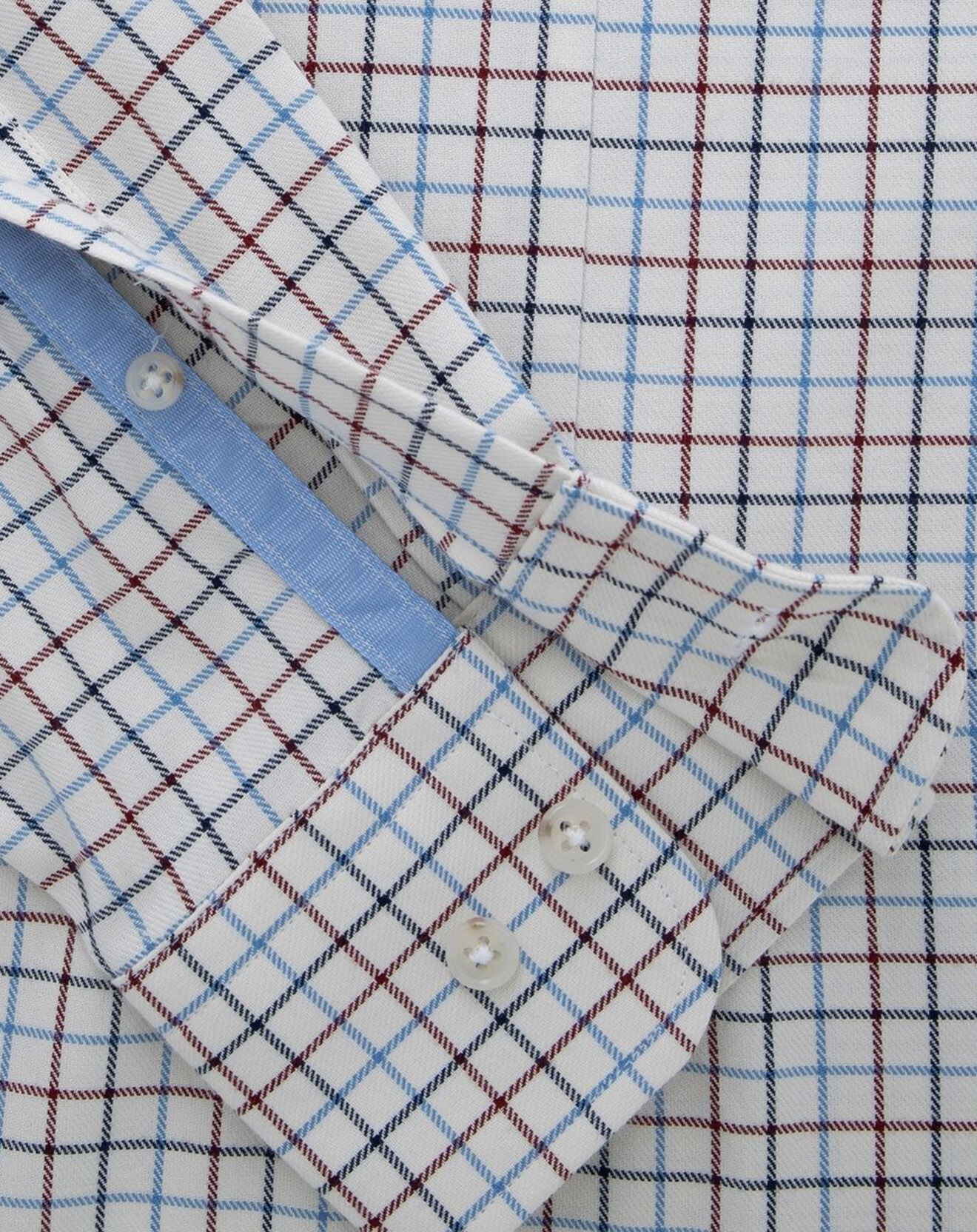Hackett London Chemise Slim Fit en Flanelle à carreaux écru/rouge/bleu