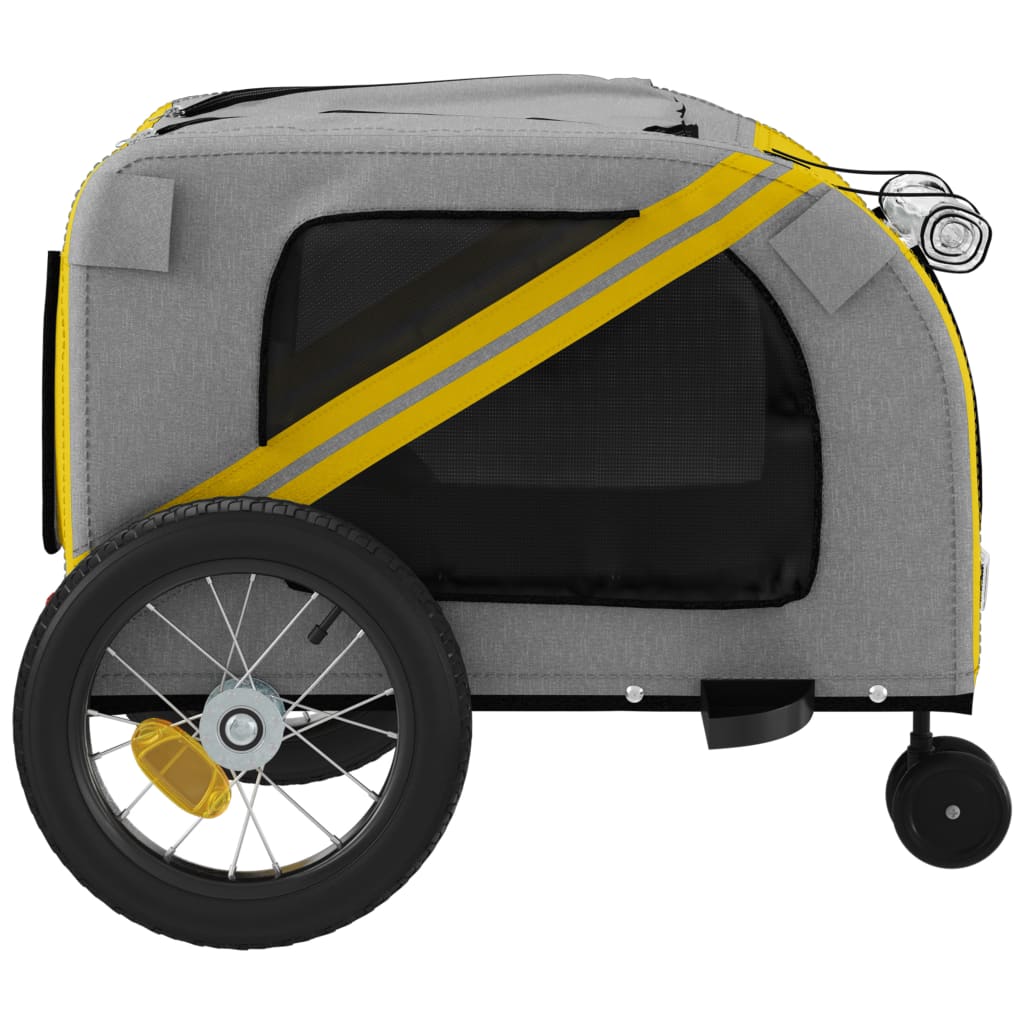 Remorque de vélo pour animaux de compagnie jaune et noir