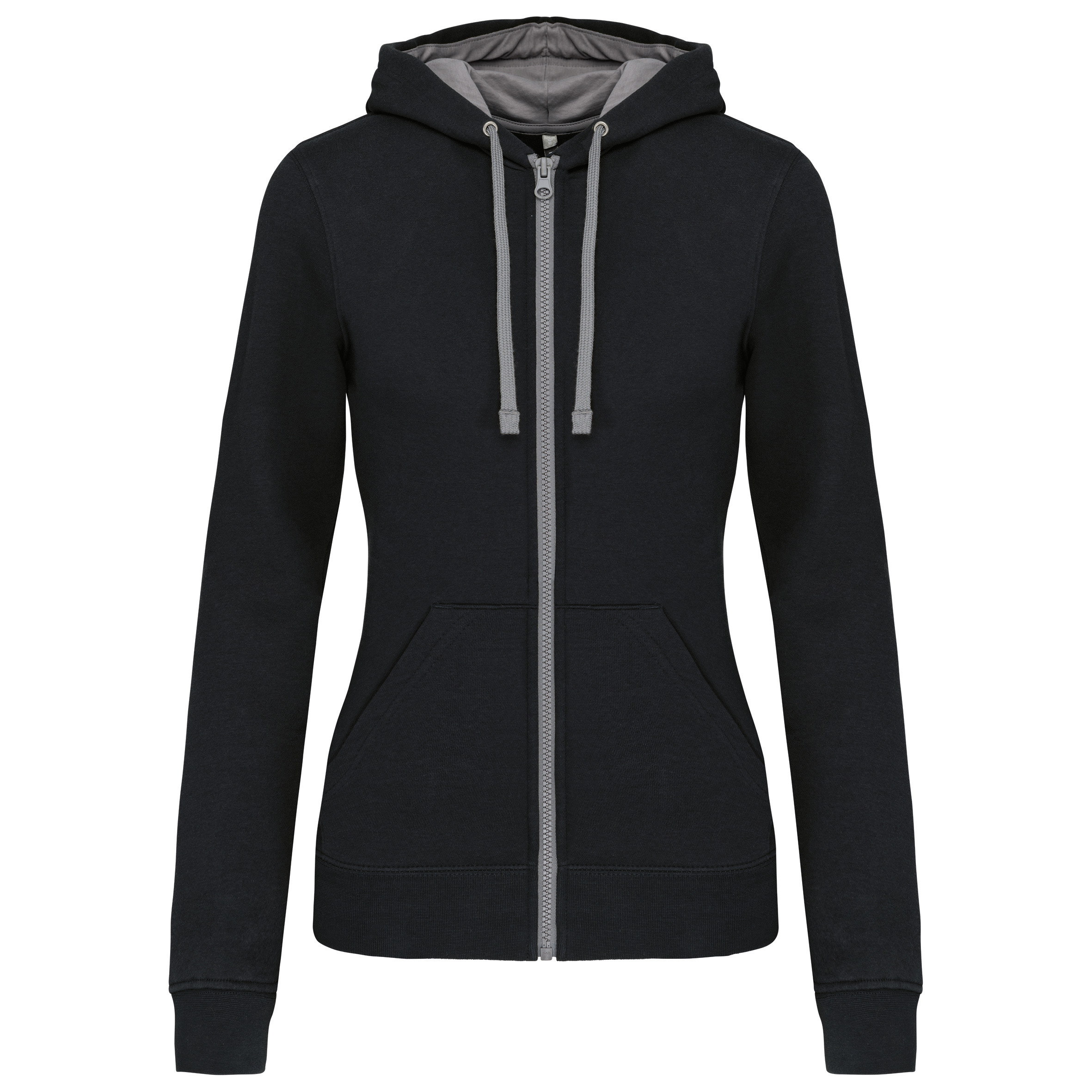 Kariban K467 - Sweat-shirt zippé capuche contrastée femme