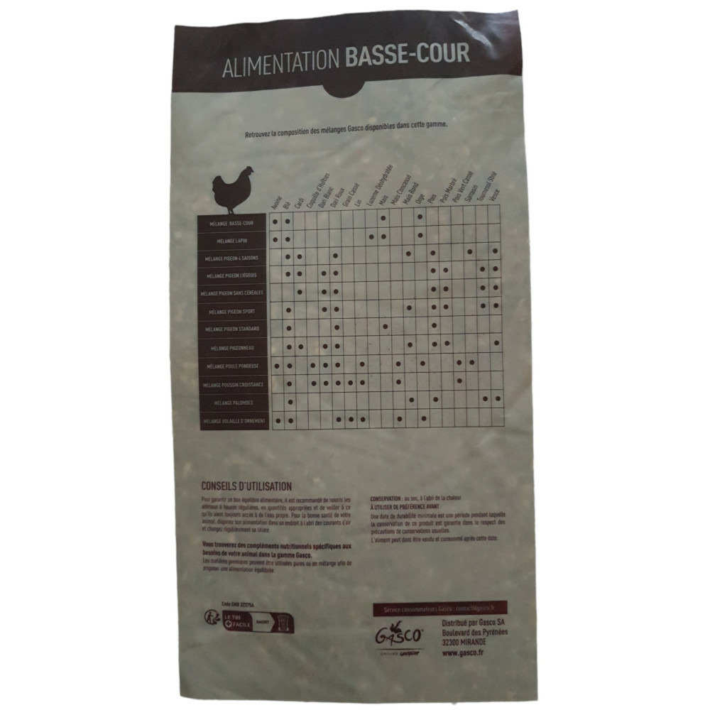 Mélange graines pour poules pondeuses 20 kg basse cour