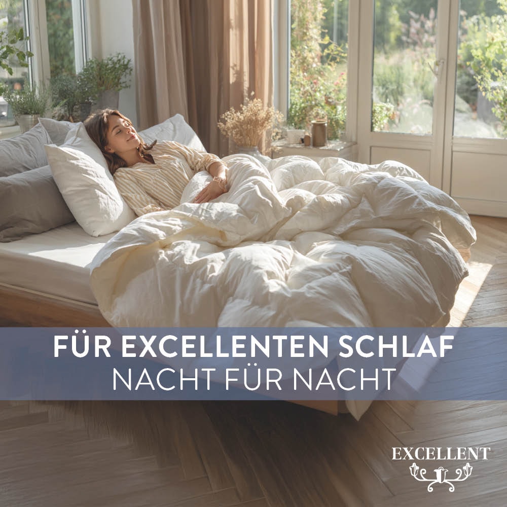 Excellent Daunenbettdecke »Wien, Bettdecken für Sommer und Winter, Decke« extraleicht Füllung 90Daunen10Federn 1 Stk. tlg. Bettdecke 135x200 cm, made in Germany, allergiker geeignet (Hausstaub)