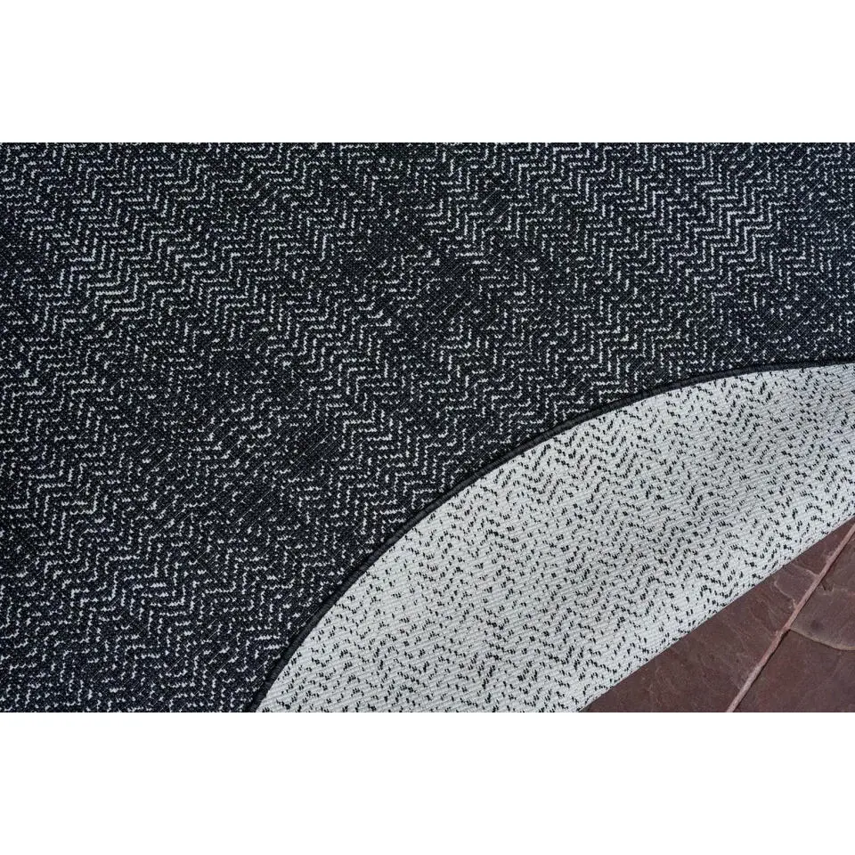 EVA Interior rond buitenkleed Dahl zwart - 200 x 200 cm