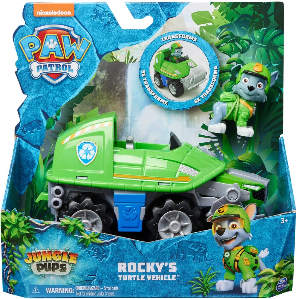 PAT'PATROUILLE - VEHICULE ET FIGURINE ROCKY JUNGLE PUPS