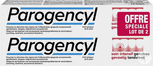 Parogencyl Dentifrice Soin Intensif Gencives Tube 2x75ml Nouvelle Formule