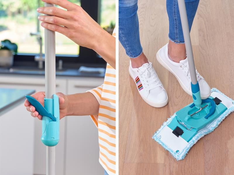 Leifheit Flachwischer Clean Twist M Ergo ohne Rollen Bodenwischer mit Schleudersieb