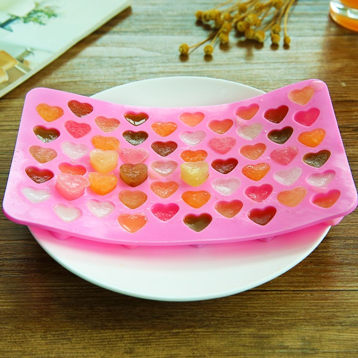 Silikon Eiswürfel Form Herz 55 Gitter Schokolade Gummi Bären Schale BPA Frei