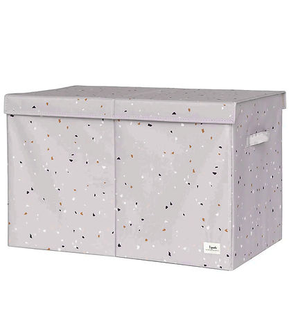 3 Sprouts Opbevaringskasse m. L?g - 63x38x39 cm - Terrazzo/Lyseg