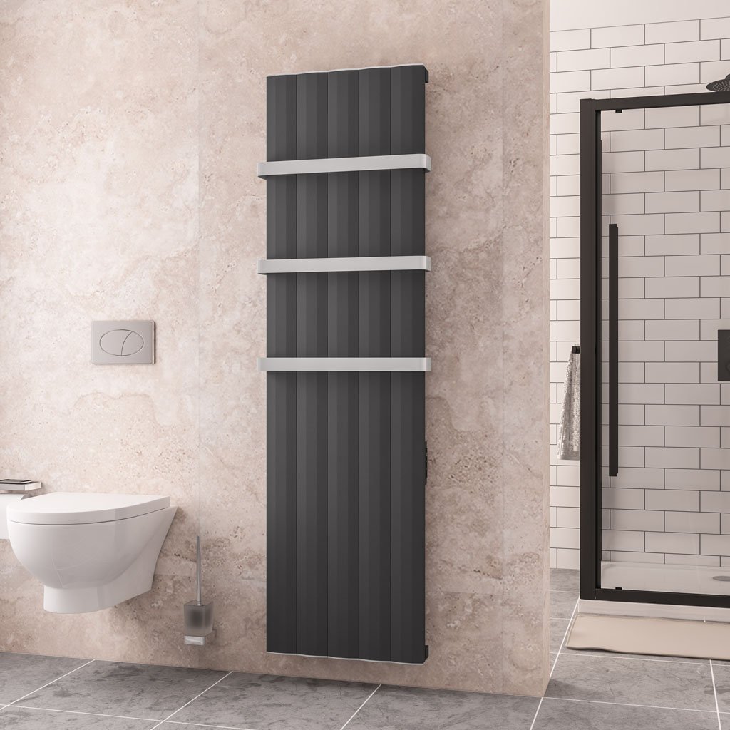 Eastbrook Derwent elektrische paneelradiator 50x180cm 1000W antraciet
