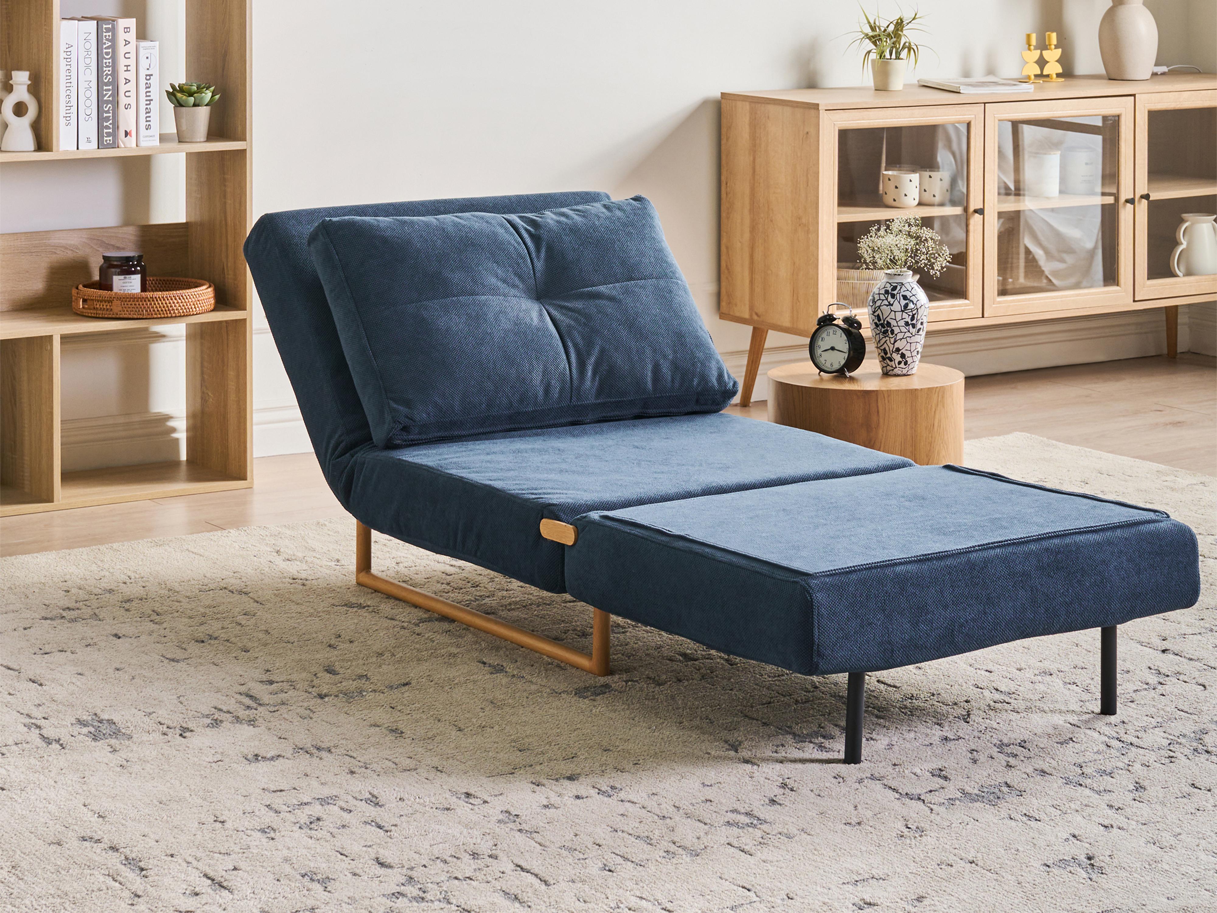 Eenpersoons slaapbank JERSLEV Stof Blauw