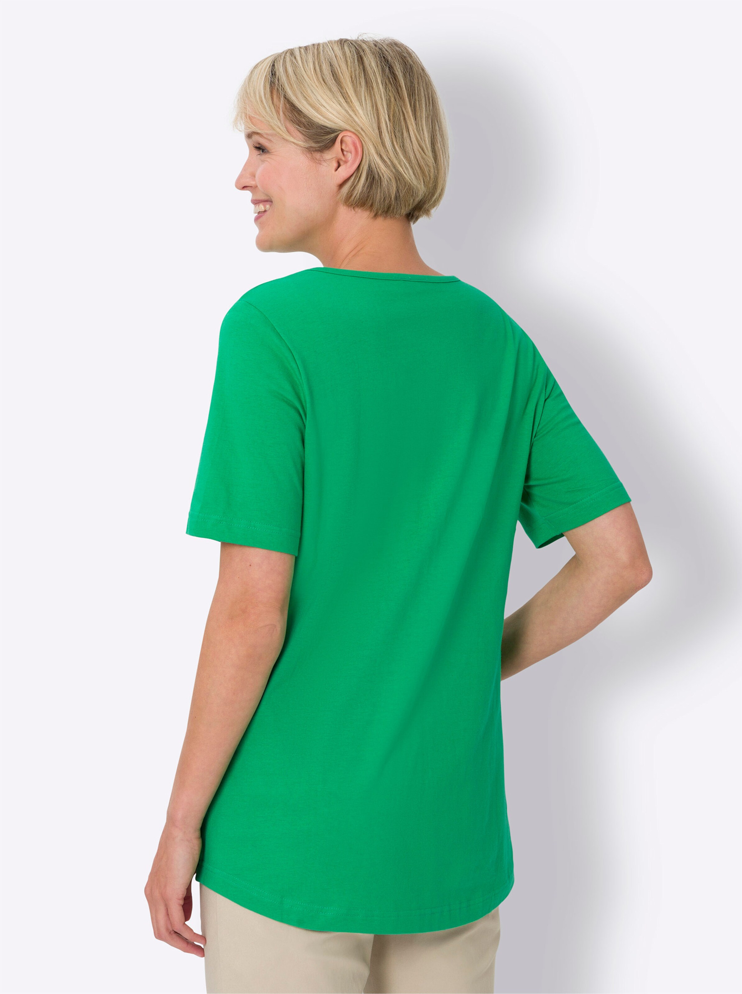 Longshirt in grasgrün + marine