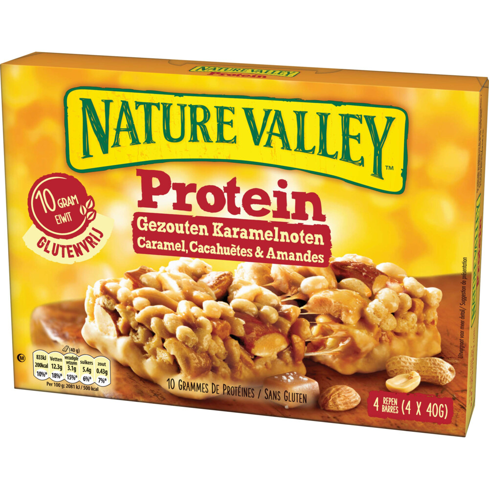 6x Nature Valley Proteine Gezouten Karamelnoten 4-pack4 stuks