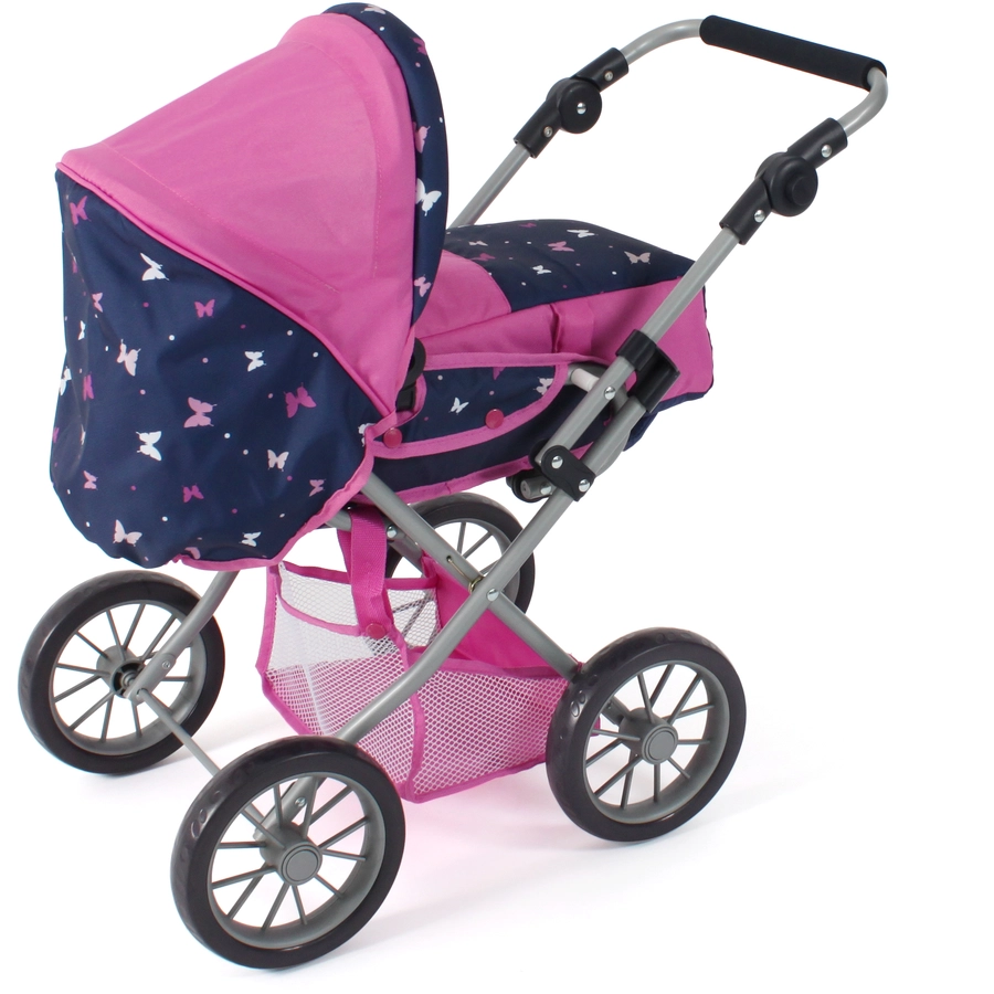 BAYER CHIC 2000 Kombi-Puppenwagen LENI Butterfly navy-pink