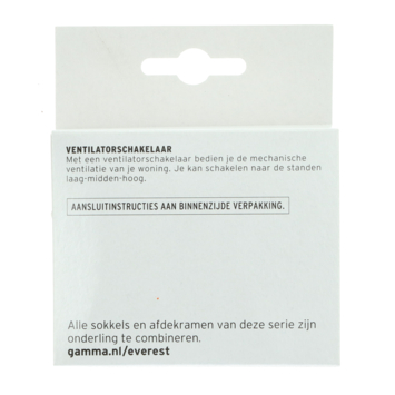 GAMMA Everest Ventilatorschakelaar Wit
