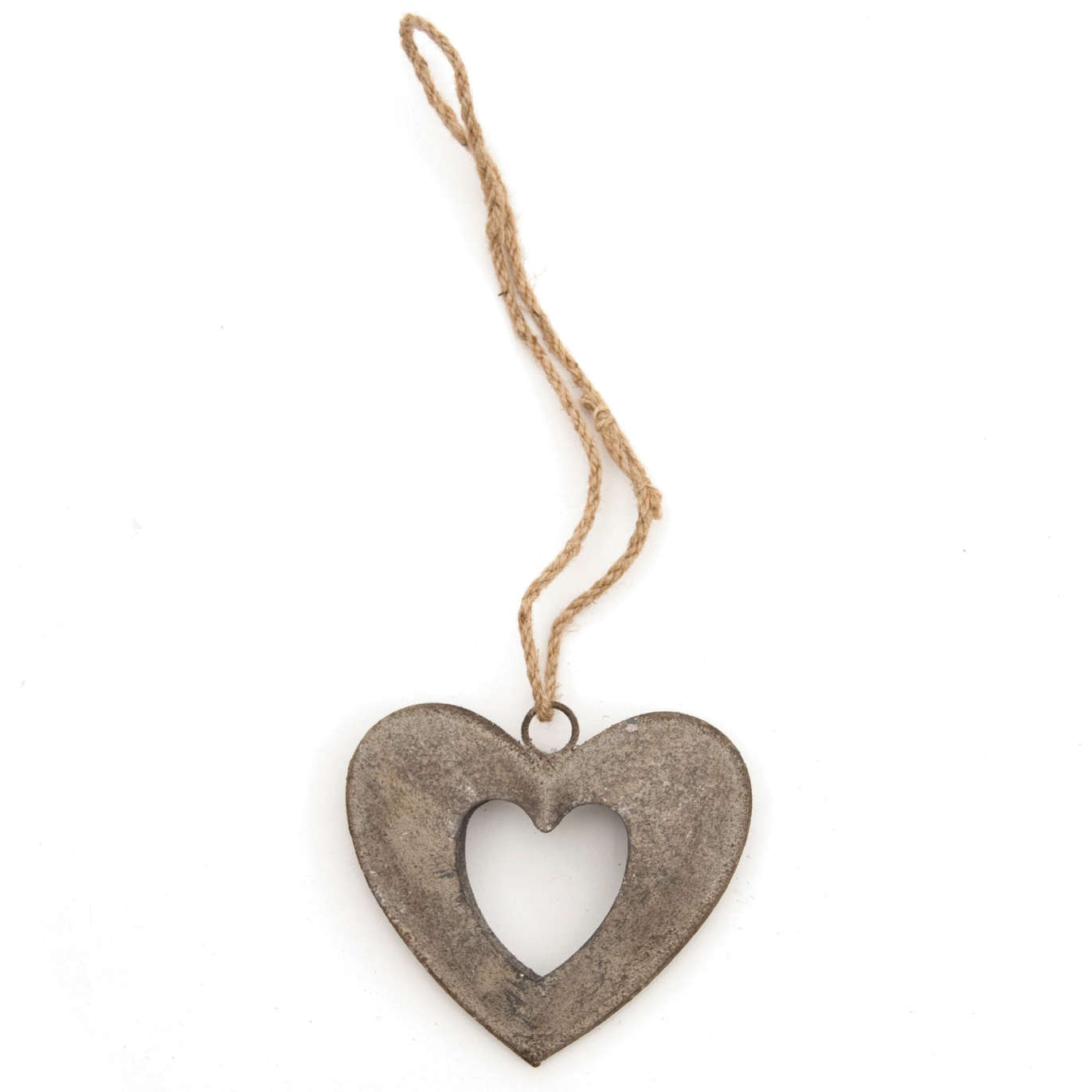 Dekoherz 'Coeur' aus Metall, grau, B 16 cm, H 14 cm günstig bestellen
