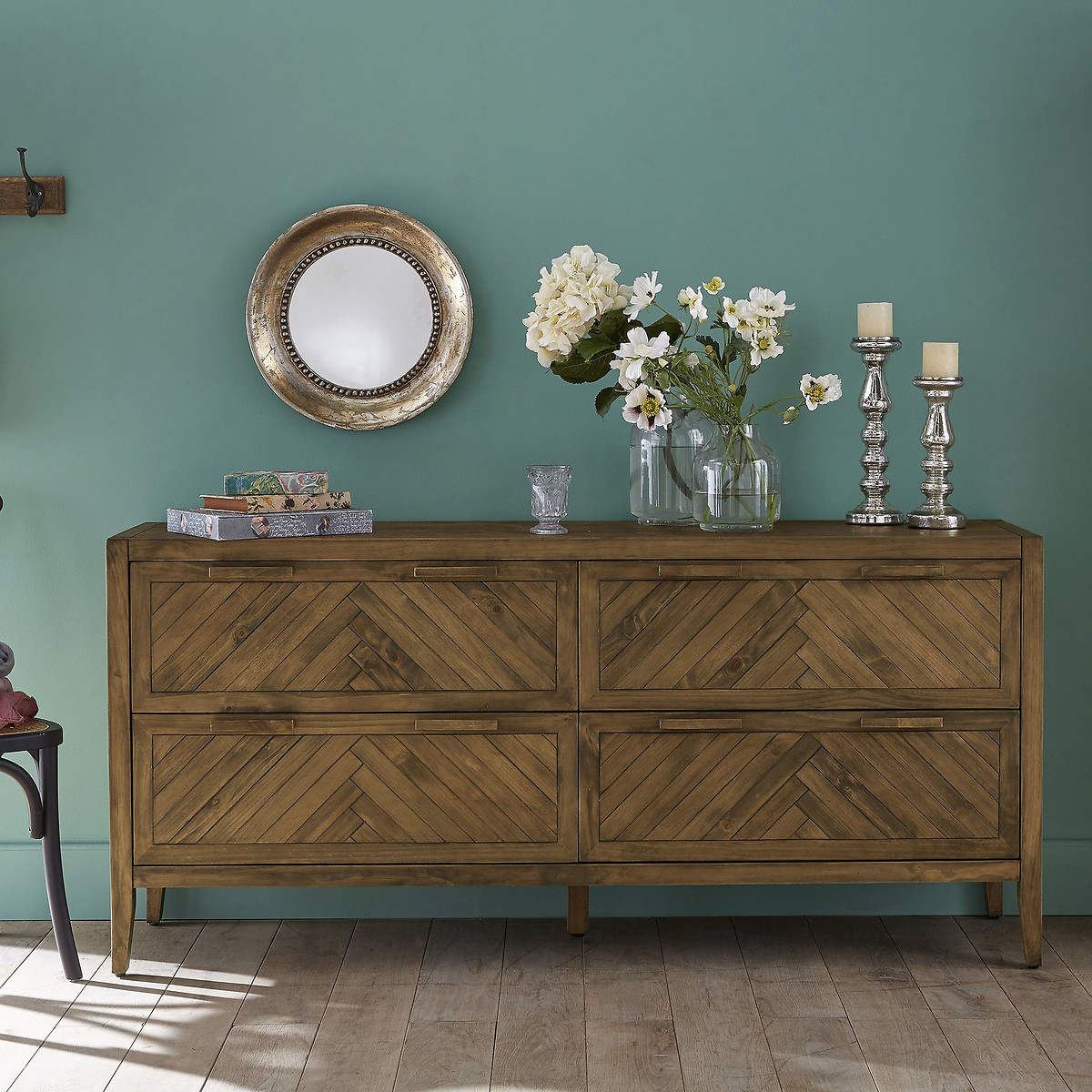 LA REDOUTE INTERIEURS<br>Cômoda com 4 gavetas em madeira maciça de pinho NOTTINGHAM