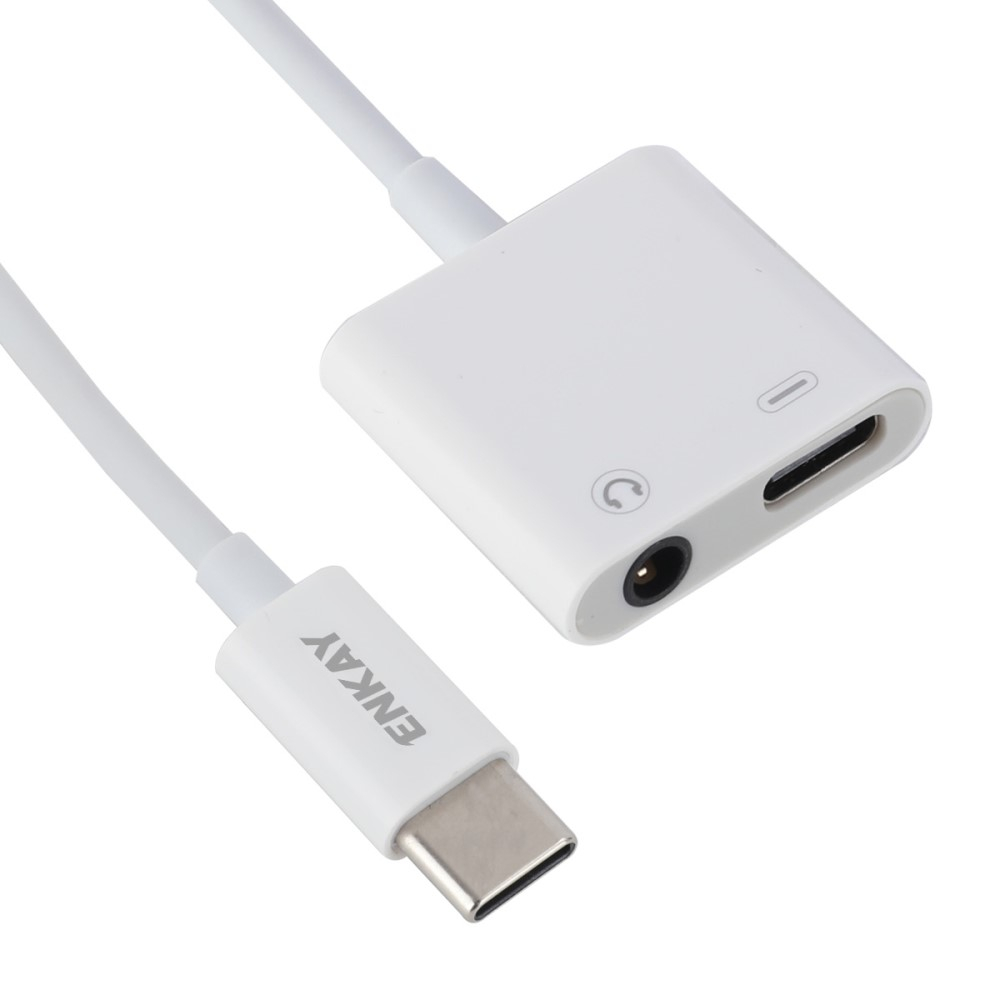 2in1 Audio und Ladeadapter USB C auf USB C / 3.5 mm Klinke - Weiss