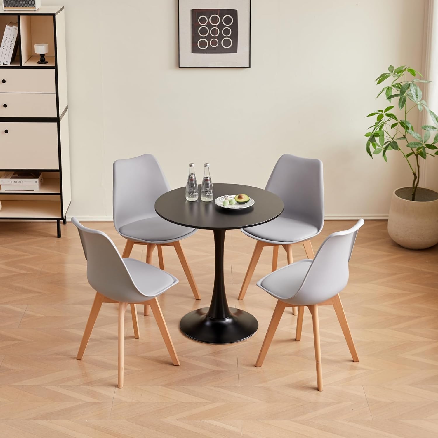 GrandCA HOME 6er-Set Esszimmerstühle, Skandinavische Stühle, Skandinavisches Design, Massivholzbeine, Ergonomisch, für Esszimmer, Wohnzimmer, Küche & Schlafzimmer (Grau,6)