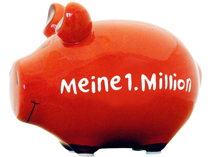 G. Wurm Spardose Meine 1. Million 12.5 x 9 x 9 cm Sparkasse zum Aufbewahren von Geld