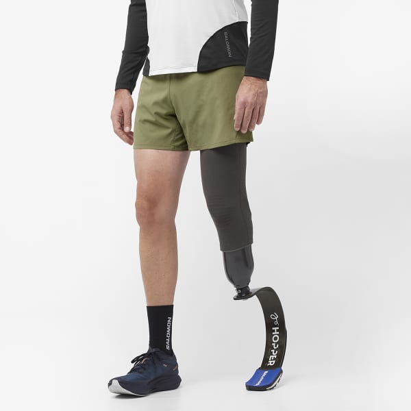 Short trail SALOMON CROSS 5'' SHORTS M DEEP DEEP LICHEN GREEN