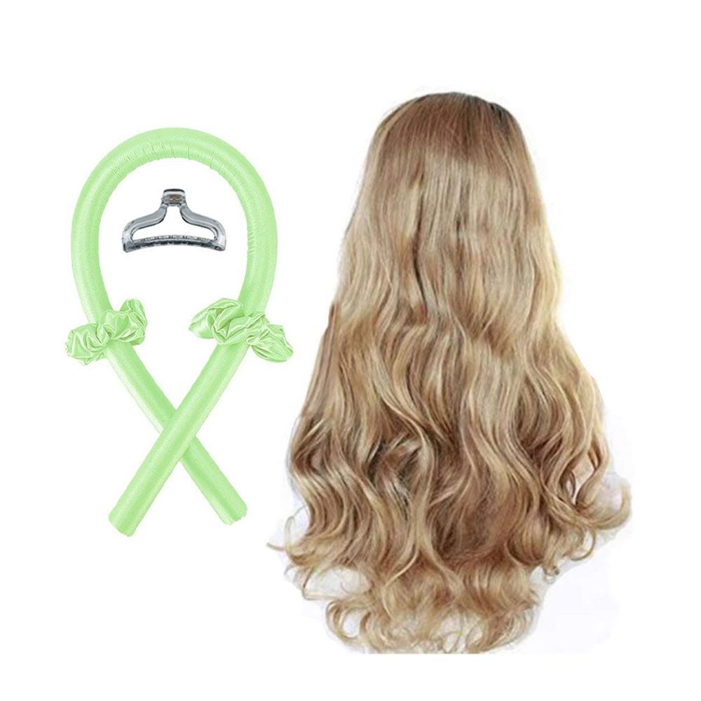 (4-tlg. Set) Locken Haarband Heatless Curler Sockenlocken Haar Styling ohne Hitze inkl. Haarspange   Haargummis - Grün